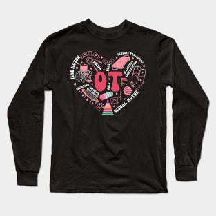 Occupational Therapy Valentines Day Design Cool OT Therapist Long Sleeve T-Shirt